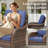 Gustave Outdoor Swivel Glider Patio Chairs Set Of 2, All-Weather Wicker Lounge Chairs With Olefin Cushions-1048565983