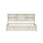 Cadre de lit simple avec tablettes latérales, deux tiroirs et port USB intégré pour une couleur blanc crème