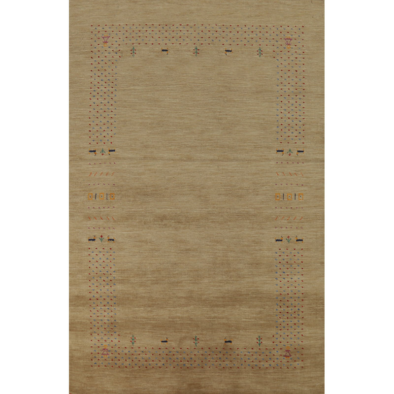 Tapis indien Camel en laine Gabbeh 5 x 8 po