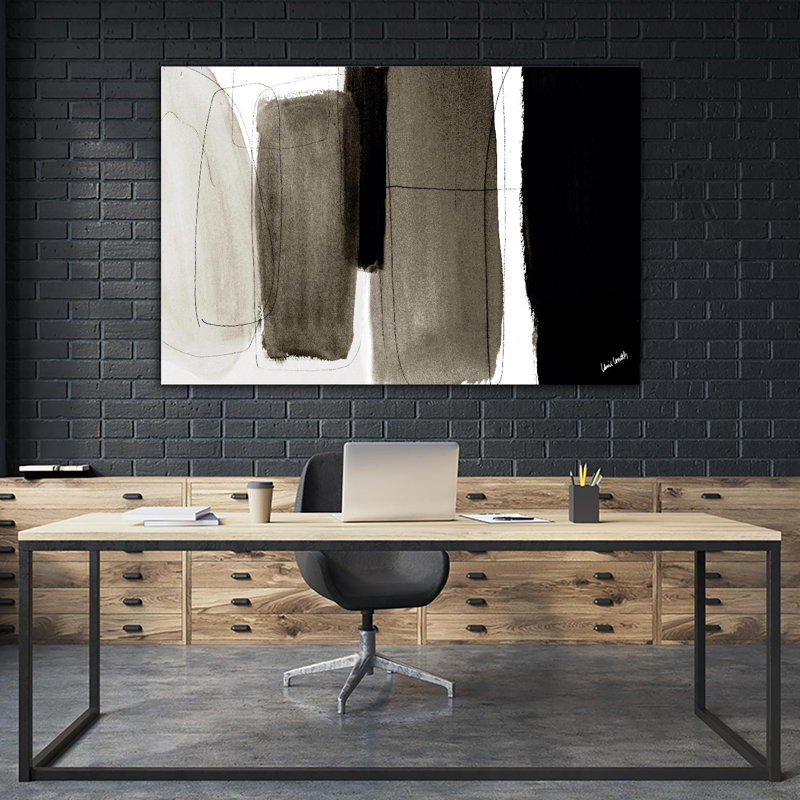 «Dark Veil Abstract», reproduction d'art sur toile géante de 72 po x 48 po