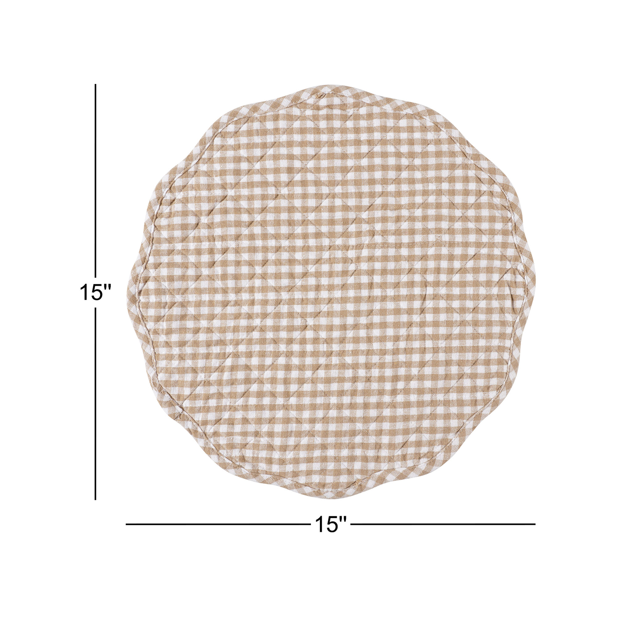 Set of 4 Farmhouse Quilt Placemats, Natural