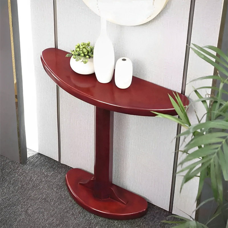 All Solid Wood Narrow Console Table, Red Wood, 31.5" H x 35.43" W x 9.84" D