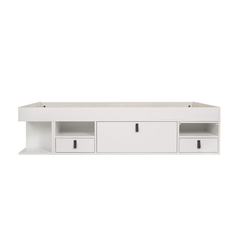 Solid Wood Lift Up Storage Bed, White