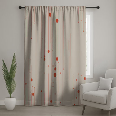 Abstract Window Curtains, Art Sheer & Blockout Curtains - 1 Panel