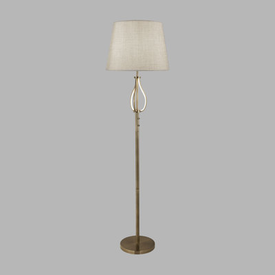 Almond 152cm Chrome Traditional Floor Lamp