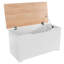 Campagna Storage Ottoman, Soft White Painted Finish and Oak Effect Top