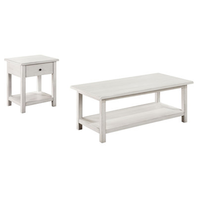 Ensemble de tables basses 2 pièces et 1 tiroir Castleton White (table basse incluse seulement)