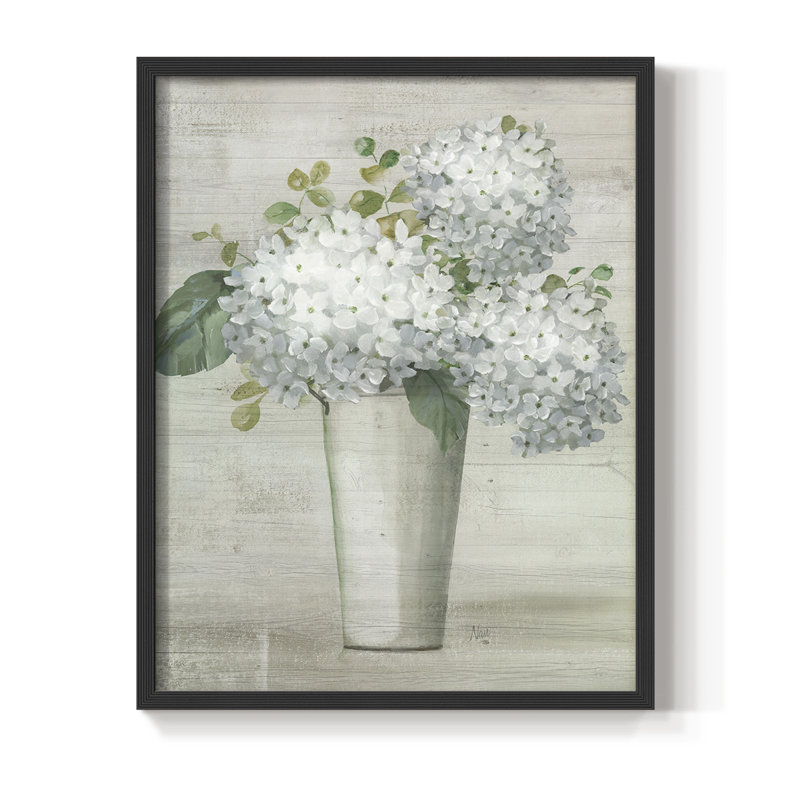 Simply Hydrangeas I, reproduction encadrée - bois massif, Noir, noir, noir, noir, H 15 po x l 12 po