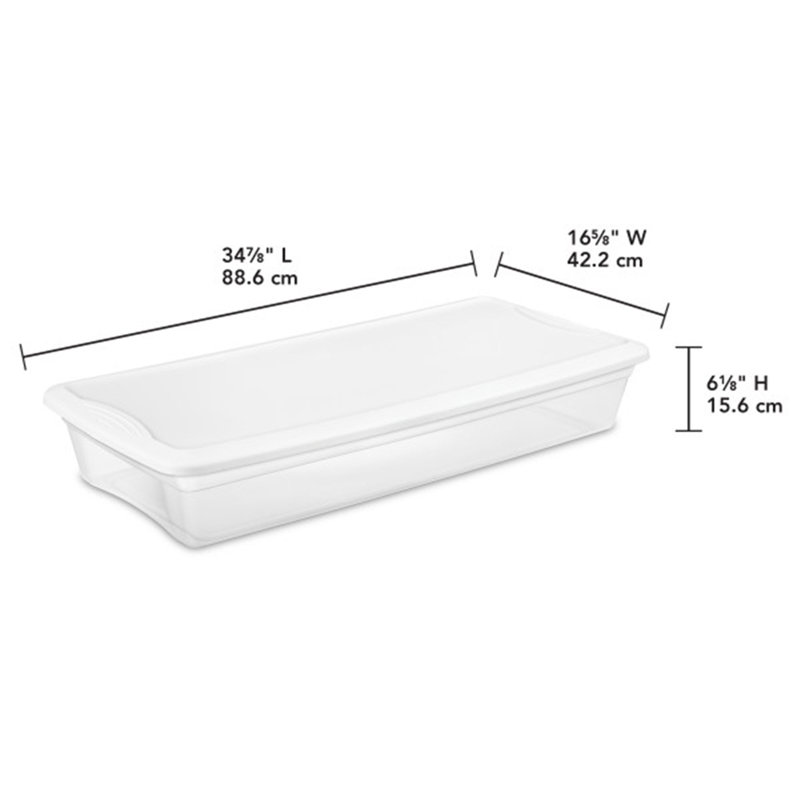 Sterilite 41 Qt Storage Box, Stackable Plastic Container Home Organizer, 24 Pack