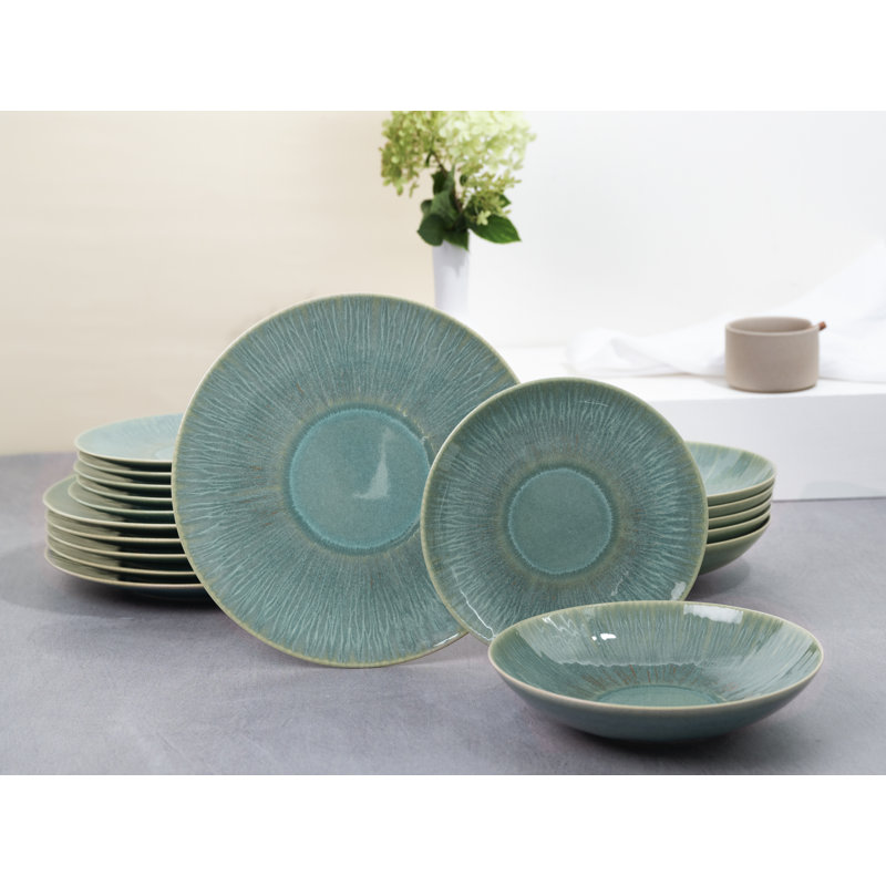 Sea Breeze 18 Piece Dinnerware Set, Service for 6, Green