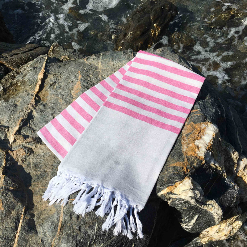 Premium Fouta Beach Towel, Fuchsia, 35.4 x 66.9 inches | 100% Cotton, High Absorbency, Ultra Soft, Lightweight (4.8 oz/sq ft) | Machine Washable, Perfect for Beach, Pool, or Spa - Stylish and Functional!