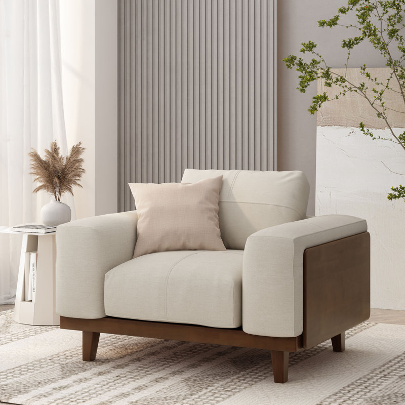 Fauteuil club en polyester 31 po Taneal, Ivoire