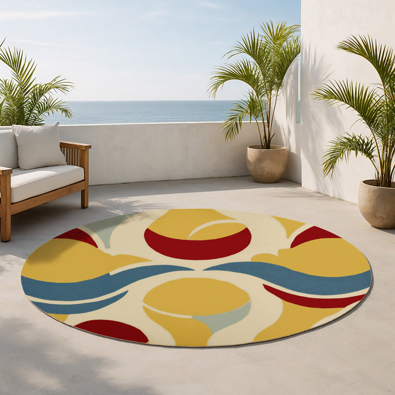 Tapis intérieur et extérieur Funky Pulse, Rond 5 pi