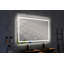 Miroir de salle de bain 60 po x 36 po à DEL avec façade et rétroéclairage, miroir de meuble-lavabo mural, anti-buée, mémoire, 3 couleurs, réglable en continu-770314662