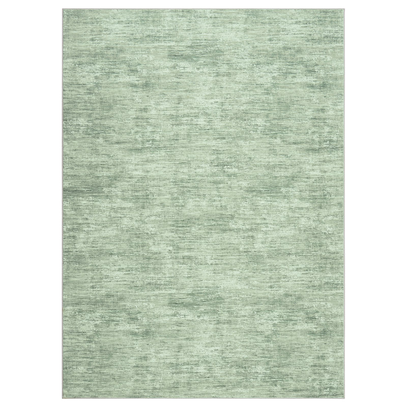 Washable Solid Color Textured Thin Indoor Rug, Low Pile Area Rug with Soft Surface, Non Slip Backing, Easy Clean Design for Living Room, Bedroom, Dorm, Home Office