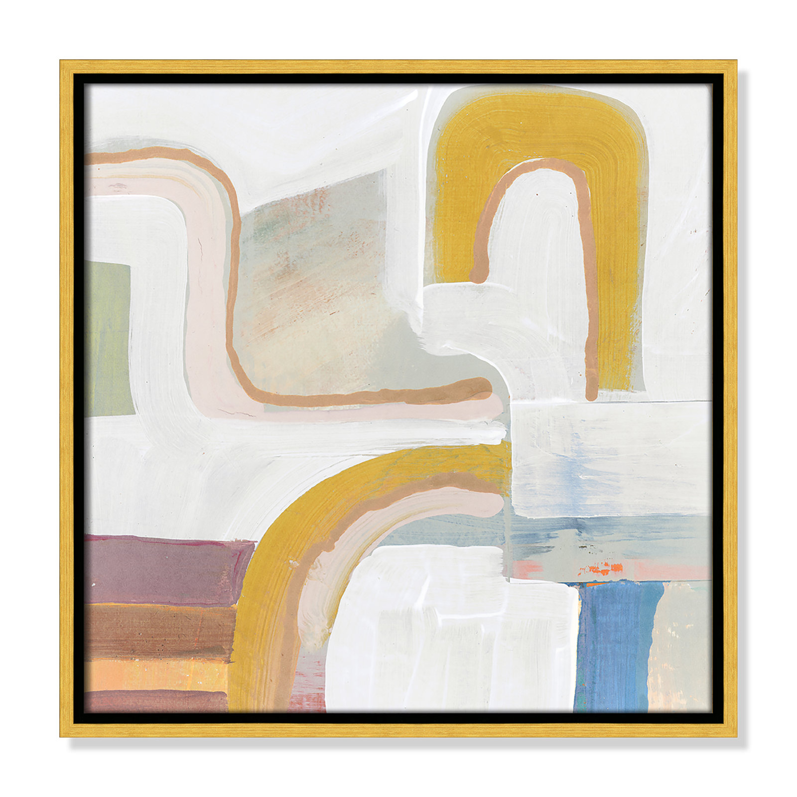 Copeland "Together Again I" Painting by Cartissi, 17.5" H x 17.5" W, Gold