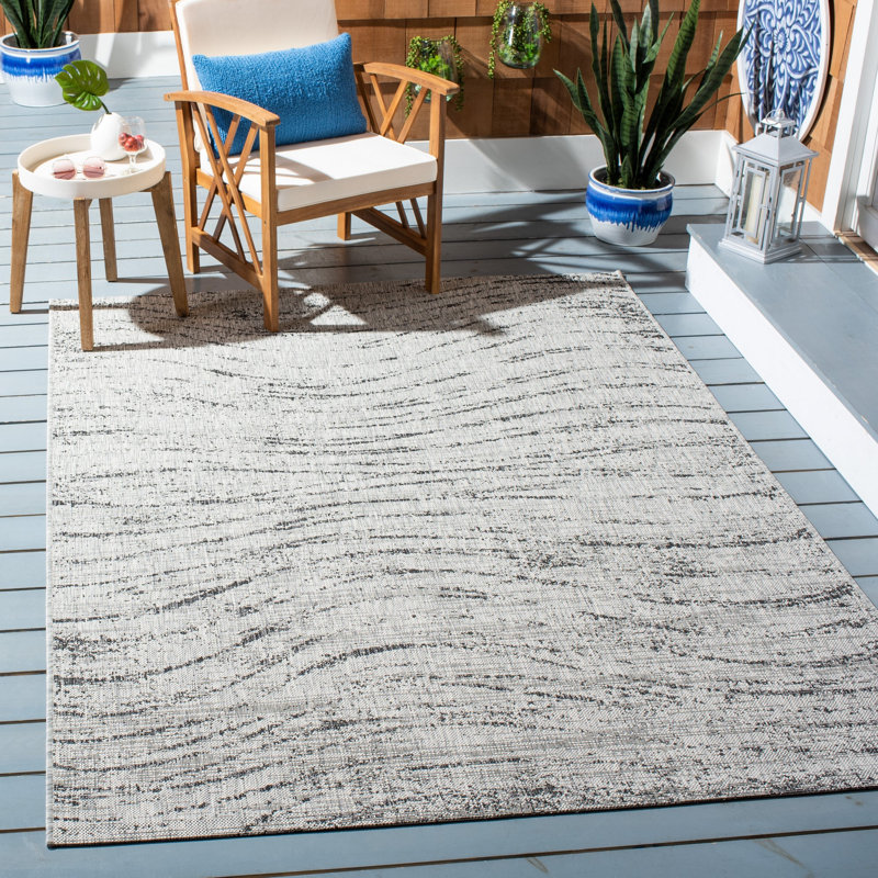 Tapis d'intérieur / extérieur abstrait Moresby Performance, Rectangle 5 pi 5 po x 7 pi 7 po