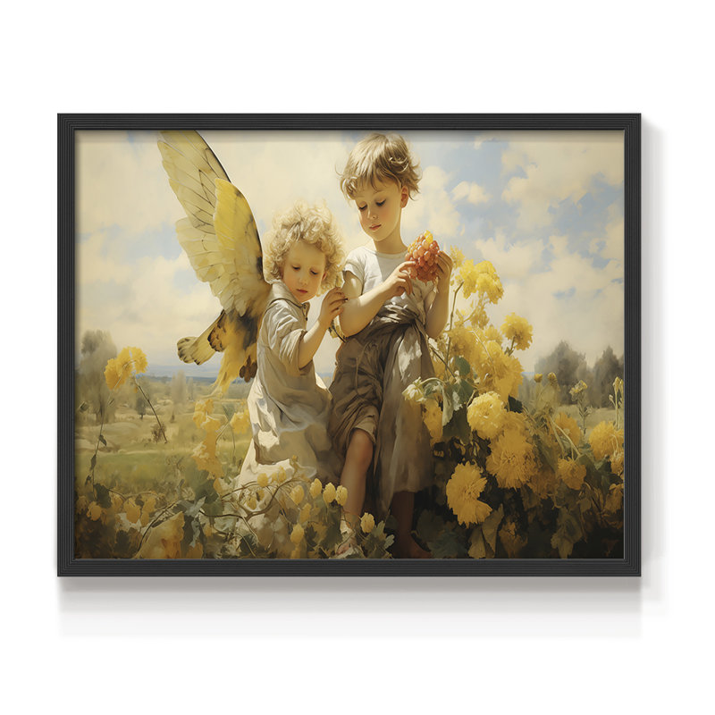 Angels From Above-II - Reproduction encadrée - Restickable, H 16 po x l 20 po, Cadre noir