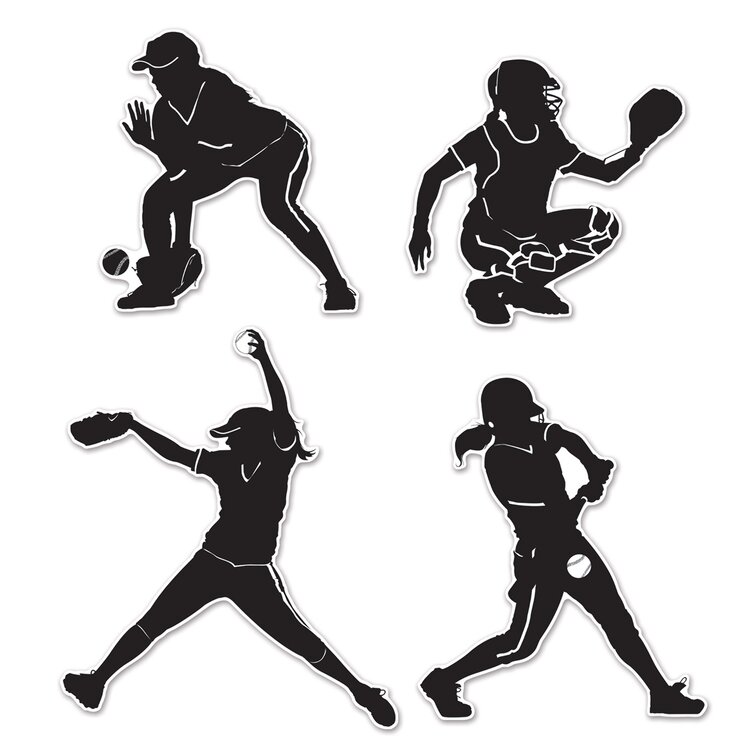 Baseball Batter Silhouette Cardboard Standup Wet Paint Printing