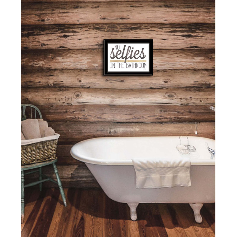 «No Selfies In The Bathroom» par Marla Rae, prêt à accrocher, reproduction encadrée