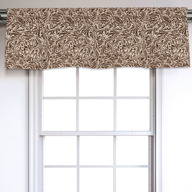 Sateen Floral Ruffled Window Valance