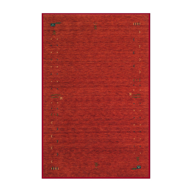Tapis de zone rouge contemporaine, Rectangle 2 pi x 4 pi