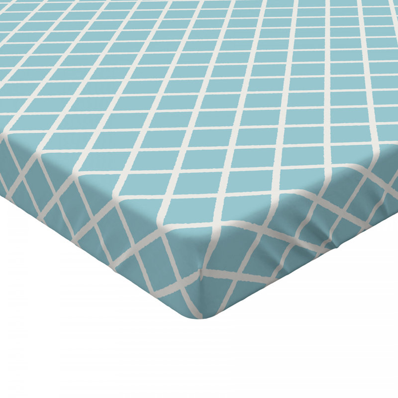 Microfiber Geometric Fitted Sheet, Full Fitted Sheet, Pattern 1