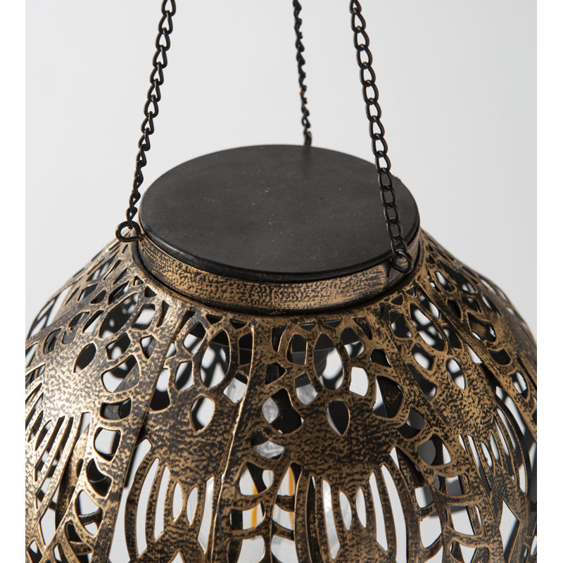 Metal Hanging Indoor/Outdoor Leaves Light