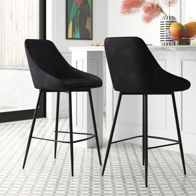 Tabouret Layken, Tabouret de comptoir (siège d'une hauteur de 26 p, Noir