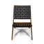 2 chaises pliantes, en bois, avec sangles à eau et accents tissés, noir et brun, rangement facile à plier