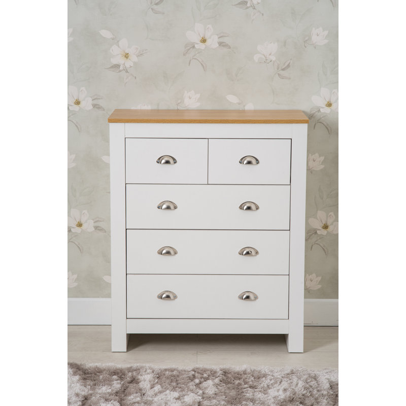 Susana 79cm W Chest of Drawers, White/Oak