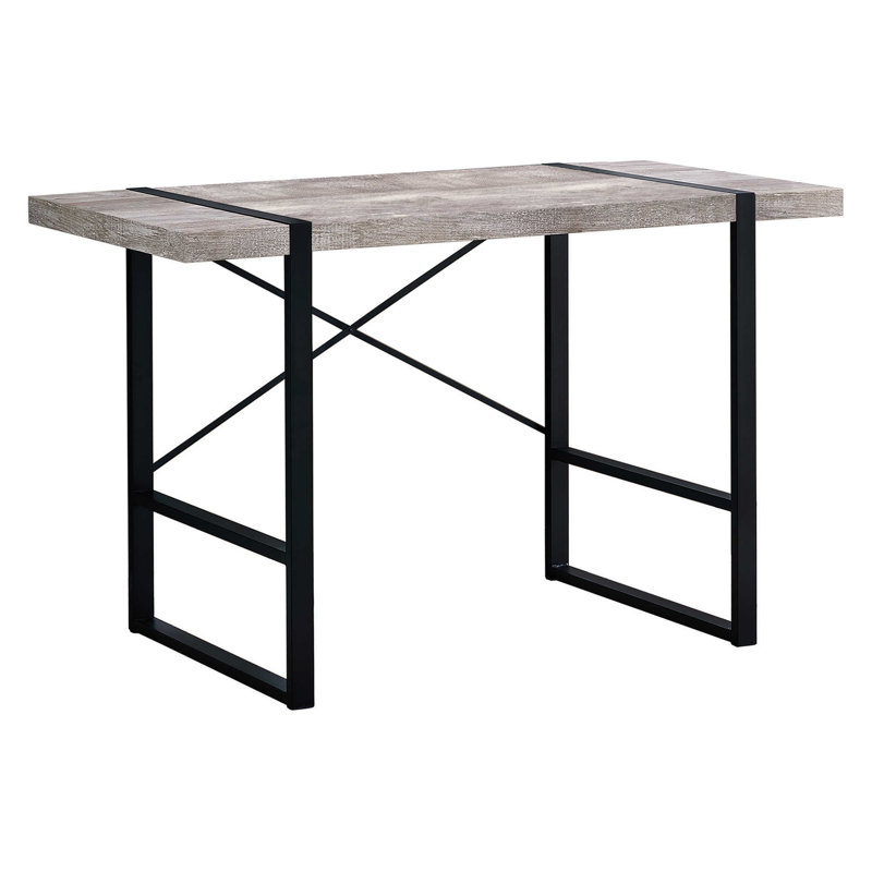 Bureau d'ordinateur, bureau personnel, ordinateur portable, L 48 po, travail, stratifié beige, métal noir, contemporain, moderne