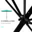 Parasol de patio de 6,5 pi x 10 pi, couche de protection, manivelle et inclinaison réglable, parasol de patio rectangulaire bleu sarcelle, protection, forme d'inclinaison simple,