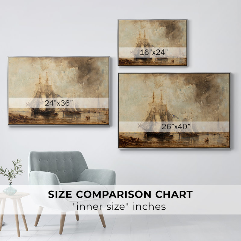 «Vintage Nautical Print-Cxxxviii» sur, Toile argentée avec cadre flottant, H 27 po x l 41 po