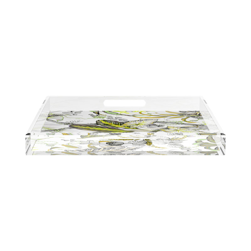 Plateau décoratif Amazonia, Moutarde, L 18 po x P 18 po x H 2 po