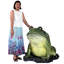 Grande statue de jardin grenouille barrée verte