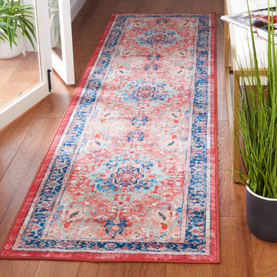 Daubert Oriental Navy/Red Area Rug