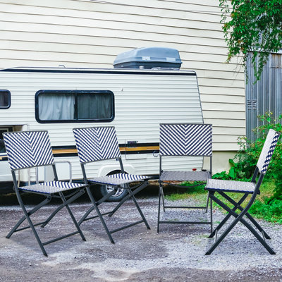 Ensemble de 4 chaises de salle à manger Patiojoy avec cadre anti-rouille pour jardin