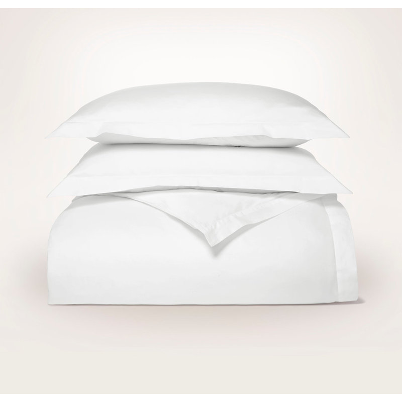 Signature Hemmed Duvet Set, Queen Duvet Cover + 2 Standard Shams, White