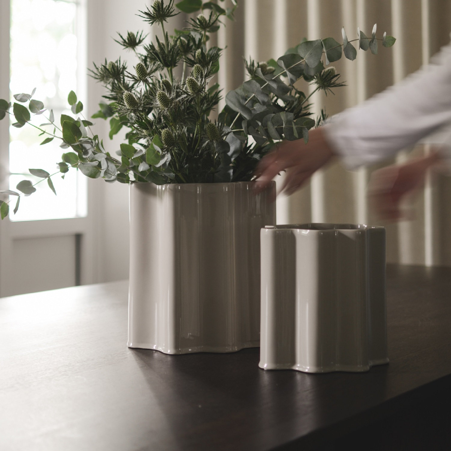 Ceramic Table Vase, 11.02" H X 9.8" W X 9.8" D