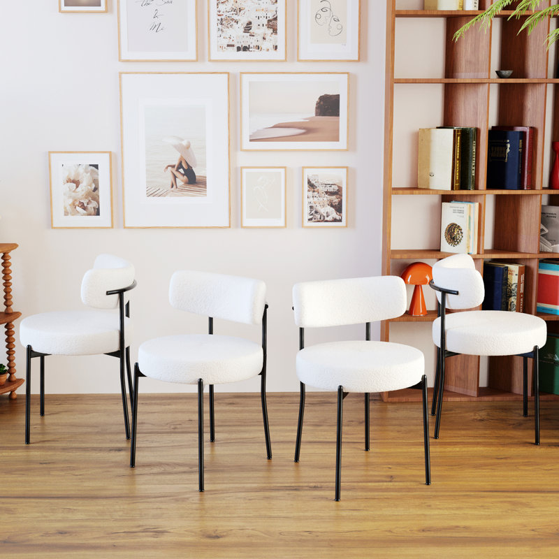 Ensemble de table de salle à manger moderne en verre de haute qualité avec pieds en métal et 4 chaises en velours