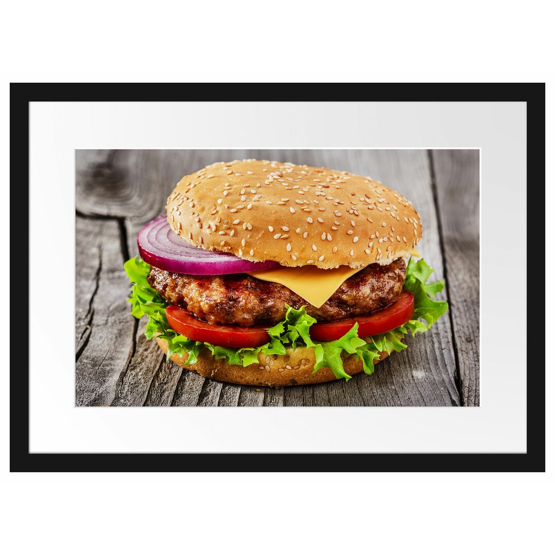 Gerahmtes Poster Leckerer Cheeseburger