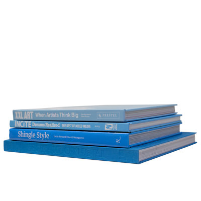 Decorative Books - Sky Book Coffee Table Stack - 4 Blue Books