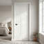 Porte intérieure moulée à 3 panneaux, âme creuse, apprêt blanc lisse, 30 po x 80 po-122420923