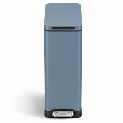 Poubelle de cuisine mince en acier inoxydable avec pédale et couvercle à fermeture douce, bleu ardoise 12 gallons Home Zone Living