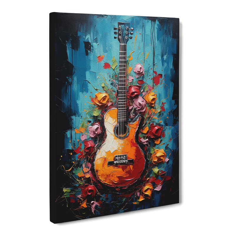 Guitar Expressionism - Wrapped Canvas, 50cm H x 35cm W x 3cm D