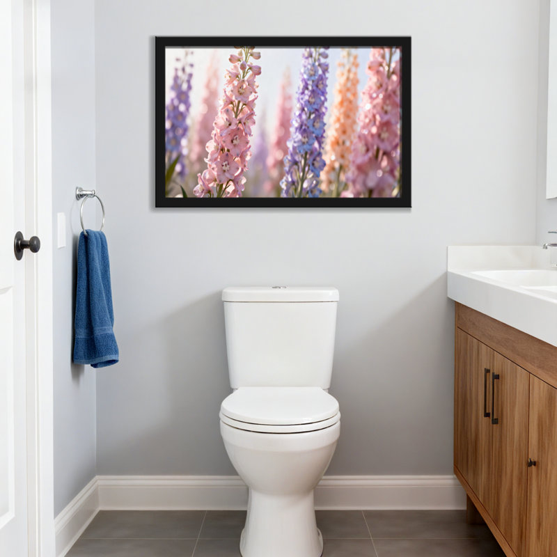 Plantes et fleurs rose mauve orange fleurs dans un flou artistique, Toile tendue, Ne s’applique pas, H 20 po x l 30 po
