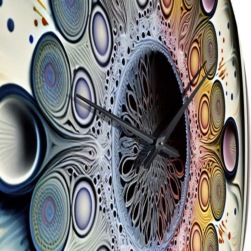 Soft Colored Cymatics Mandala IV Metal Wall Clock, Small
