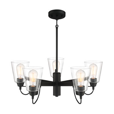 Minka Lavery Beckonridge Coal With Clear Chandelier