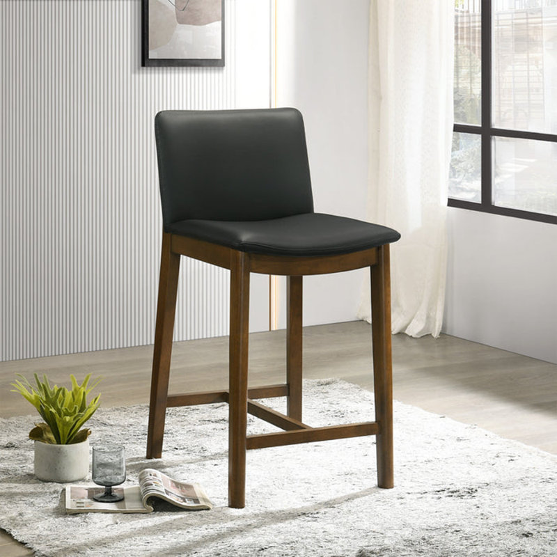 Vimala Upholstered Counter Stool, Black
